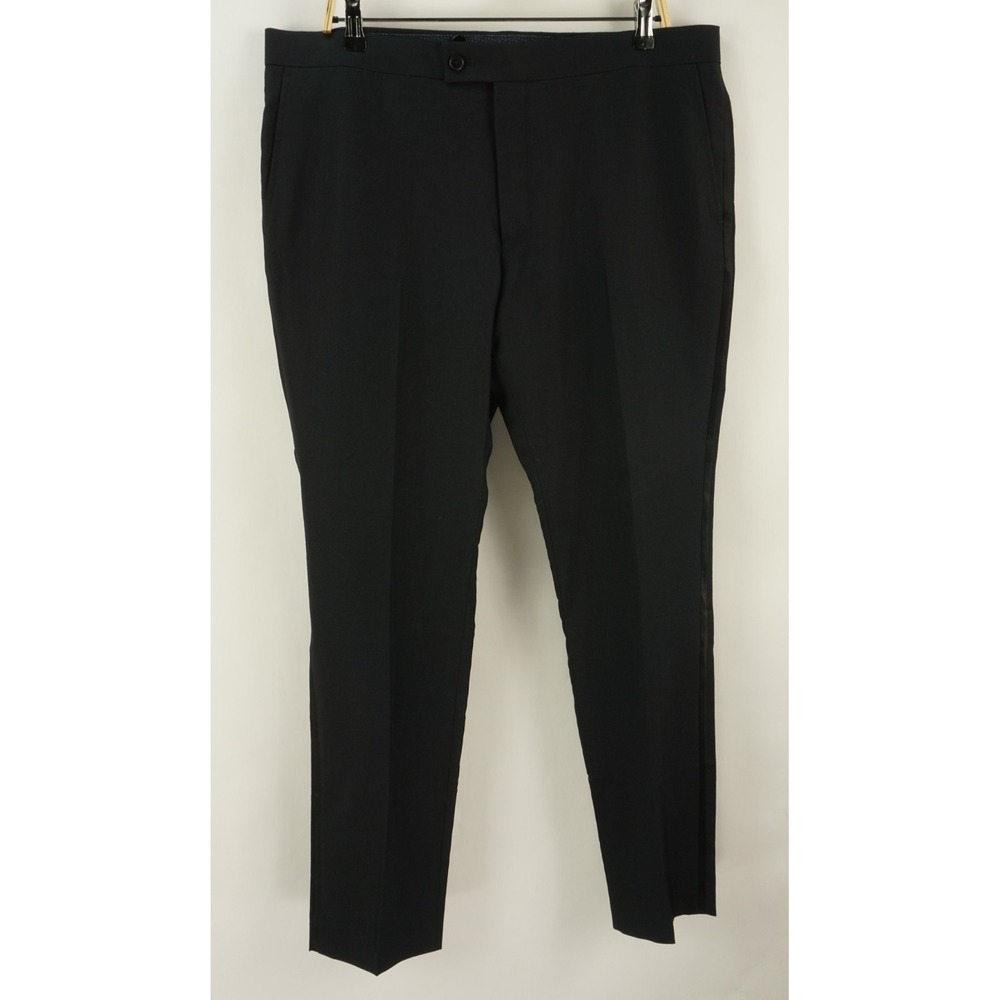 The Saville Row Performance Dress Pants Mens 38 x 33 Dark Blue Lightweight Woven